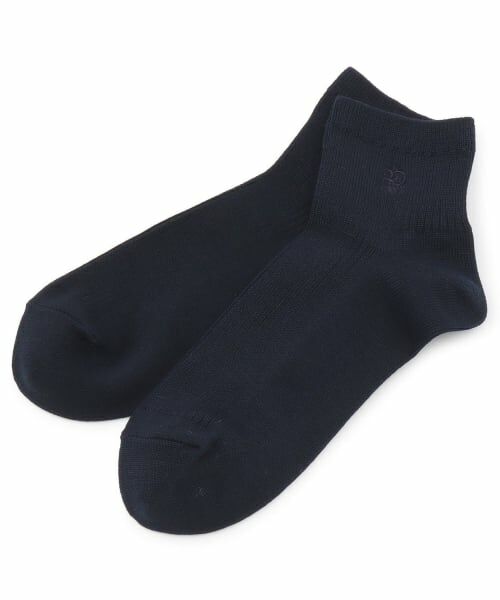pom ponette junior / ポンポネット ジュニア ソックス | 【卒服】10cm丈リブロゴ刺しゅうソックス（紺）
