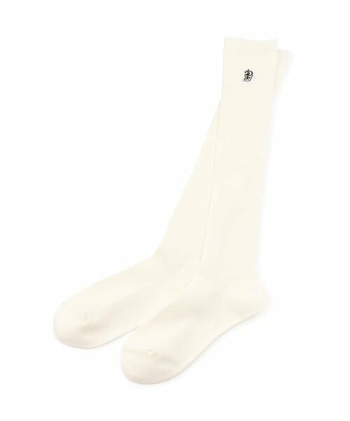 pom ponette junior / ポンポネット ジュニア ソックス | 【卒服】細リブハイソックス（オフ ホワイト）