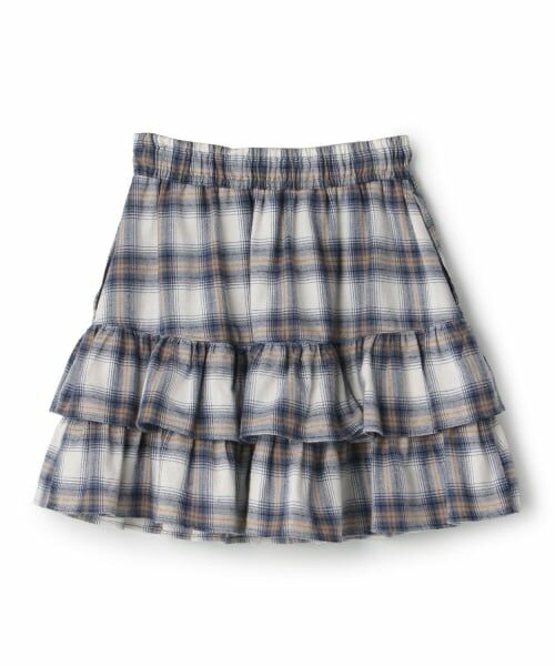 pom ponette junior / ポンポネット ジュニア ミニ・ひざ丈スカート | チェックティアードスカート×インナーパンツ | 詳細1