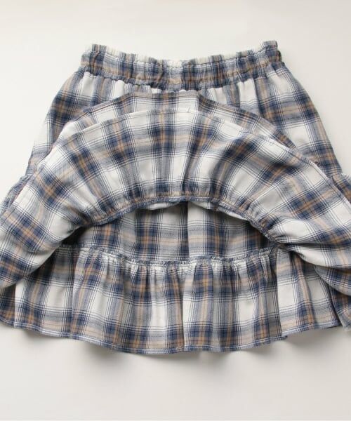 pom ponette junior / ポンポネット ジュニア ミニ・ひざ丈スカート | チェックティアードスカート×インナーパンツ | 詳細10