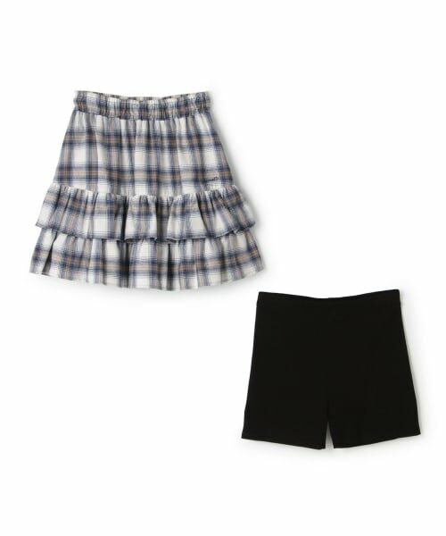 pom ponette junior / ポンポネット ジュニア ミニ・ひざ丈スカート | チェックティアードスカート×インナーパンツ | 詳細2