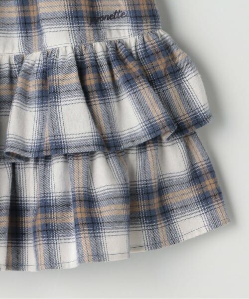 pom ponette junior / ポンポネット ジュニア ミニ・ひざ丈スカート | チェックティアードスカート×インナーパンツ | 詳細9