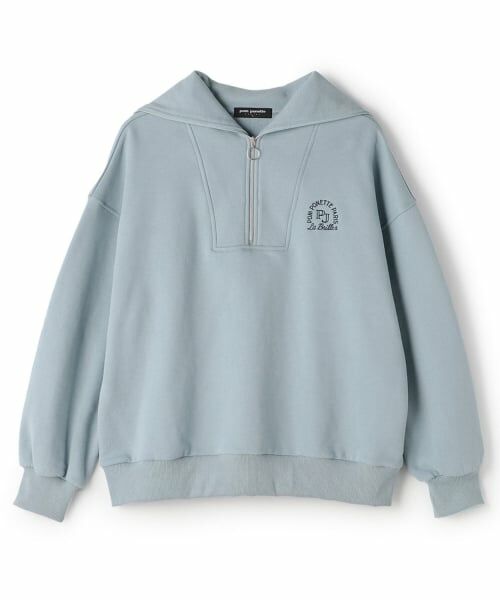 pom ponette junior / ポンポネット ジュニア スウェット | ハーフZIPトレーナー（ブルー グレー）