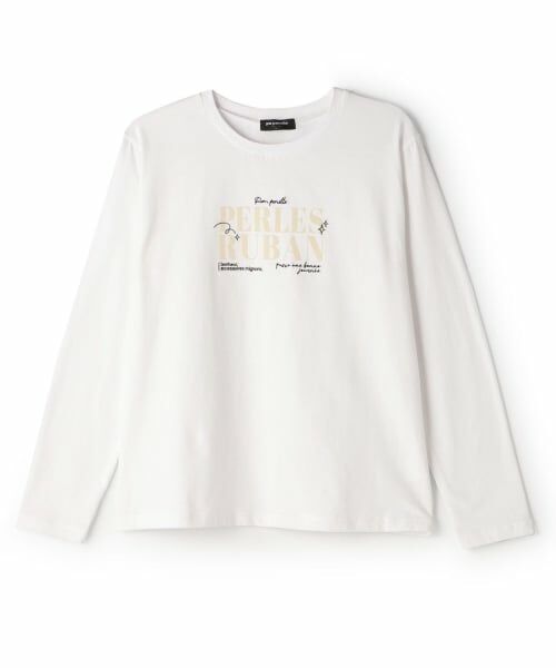 pom ponette junior / ポンポネット ジュニア Tシャツ | ロゴプリントTシャツ（オフ ホワイト）
