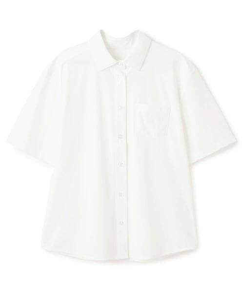 pom ponette junior / ポンポネット ジュニア シャツ・ブラウス | 【UVカット】角衿半袖カットソーシャツ（白）