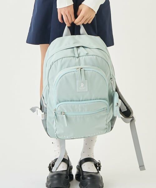 pom ponette junior / ポンポネット ジュニア リュック・バックパック | 23L【撥水】丸型ポーチつきスクールリュック（エメラルド グリーン）