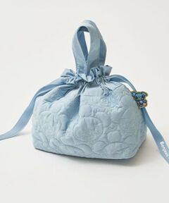 pom ponette junior / ポンポネット ジュニア トートバッグ | ミントくん総柄刺しゅう巾着トート