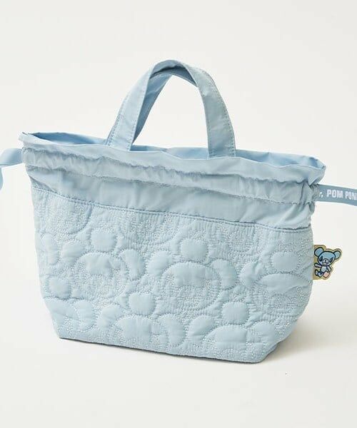 pom ponette junior / ポンポネット ジュニア トートバッグ | ミントくん総柄刺しゅう巾着トート | 詳細1