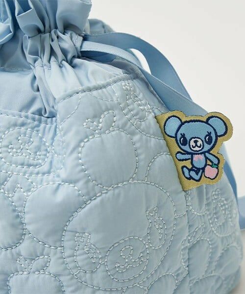 pom ponette junior / ポンポネット ジュニア トートバッグ | ミントくん総柄刺しゅう巾着トート | 詳細3