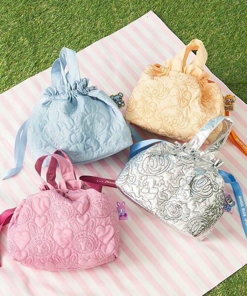 pom ponette junior / ポンポネット ジュニア トートバッグ | ミントくん総柄刺しゅう巾着トート | 詳細8