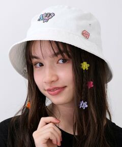 pom ponette junior / ポンポネット ジュニア ハット | ナカムラくんバケットハット(ピンバッジ付き）