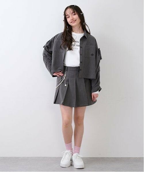 pom ponette junior / ポンポネット ジュニア ショート・ハーフ・半端丈パンツ | チェーン付きプリーツラップキュロット | 詳細4