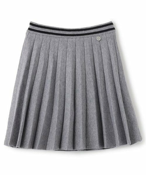 pom ponette junior / ポンポネット ジュニア ショート・ハーフ・半端丈パンツ | ニットプリーツスカパン(チャコール)