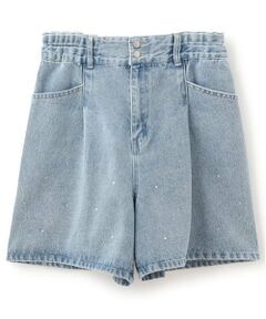 pom ponette junior / ポンポネット ジュニア ショート・ハーフ・半端丈パンツ | ラインストーンデニムショーパン