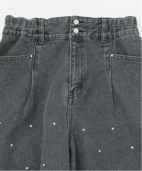 pom ponette junior / ポンポネット ジュニア ショート・ハーフ・半端丈パンツ | ラインストーンデニムショーパン | 詳細2