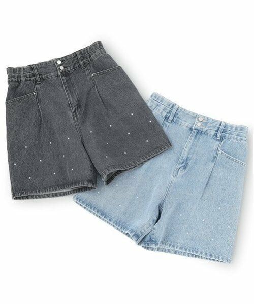 pom ponette junior / ポンポネット ジュニア ショート・ハーフ・半端丈パンツ | ラインストーンデニムショーパン | 詳細8