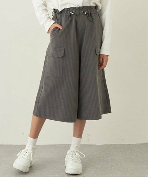 pom ponette junior / ポンポネット ジュニア その他パンツ | イージーカーゴガウチョパンツ(グレー)