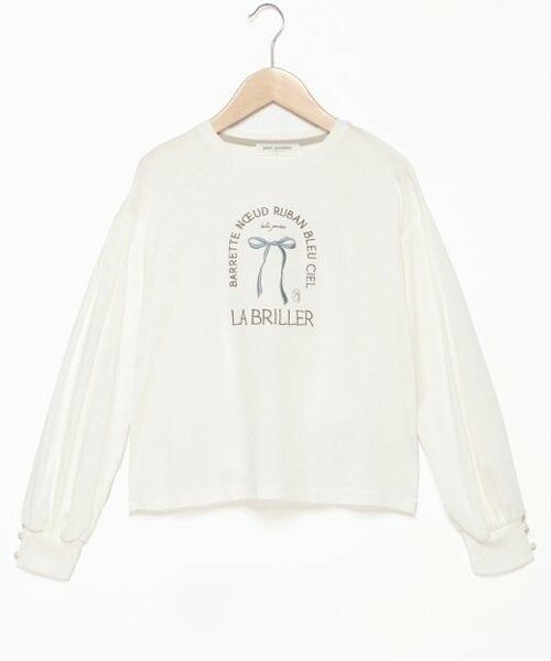 pom ponette junior / ポンポネット ジュニア Tシャツ | リボンモチーフTシャツ（オフ ホワイト）