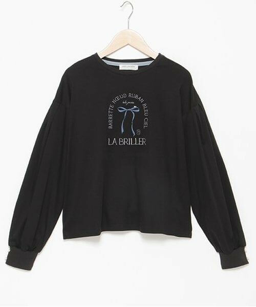 pom ponette junior / ポンポネット ジュニア Tシャツ | リボンモチーフTシャツ（黒）
