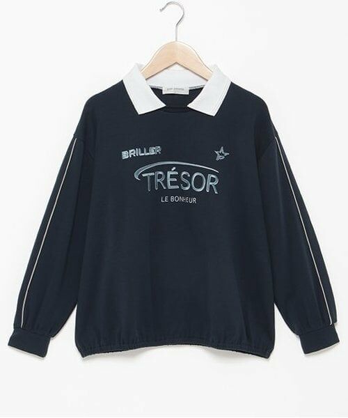 pom ponette junior / ポンポネット ジュニア Tシャツ | スムースポロカラートップス（紺）