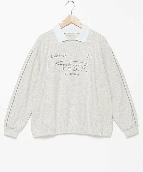 pom ponette junior / ポンポネット ジュニア Tシャツ | スムースポロカラートップス（シロ杢）