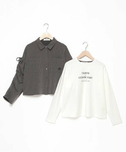 pom ponette junior / ポンポネット ジュニア シャツ・ブラウス | 袖ギャザーシャツ＆Tシャツセット | 詳細3