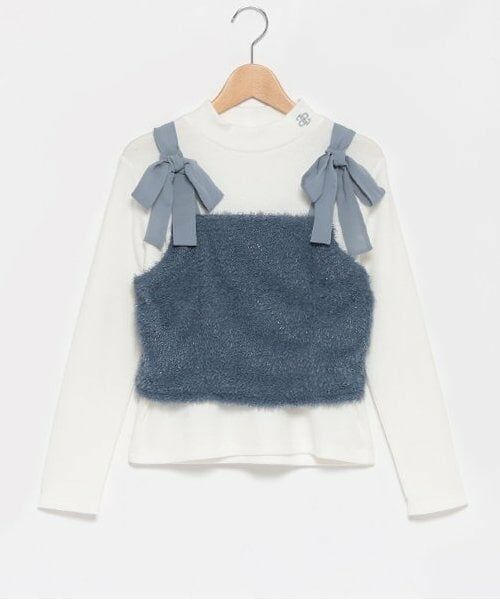 pom ponette junior / ポンポネット ジュニア キャミソール・チューブトップ | シャギーキャミ＋テレコトップスセット（ブルー）