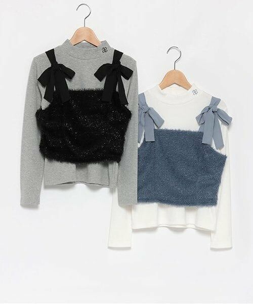 pom ponette junior / ポンポネット ジュニア キャミソール・チューブトップ | シャギーキャミ＋テレコトップスセット | 詳細10