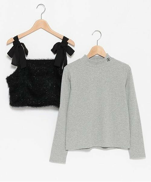 pom ponette junior / ポンポネット ジュニア キャミソール・チューブトップ | シャギーキャミ＋テレコトップスセット | 詳細2