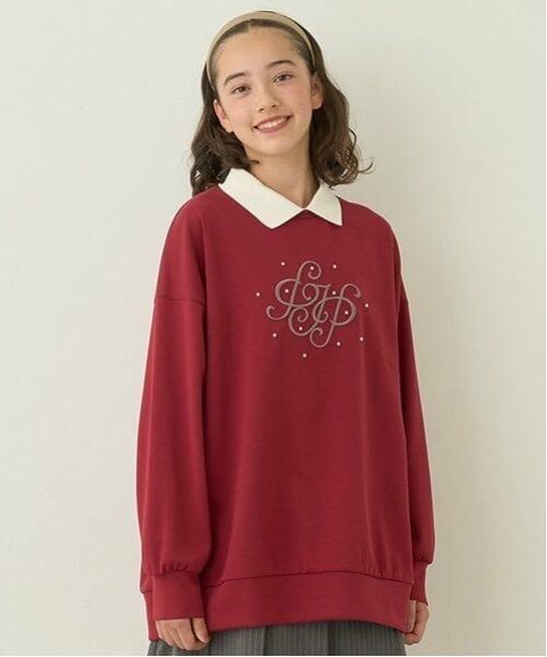 pom ponette junior / ポンポネット ジュニア その他トップス | 衿つきチュニック(ワイン レッド)