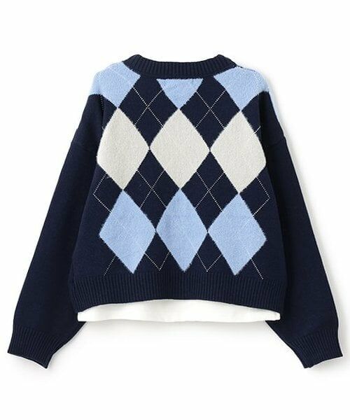 pom ponette junior / ポンポネット ジュニア カーディガン・ボレロ | アーガイルシャギーカーディガンTシャツセット | 詳細3