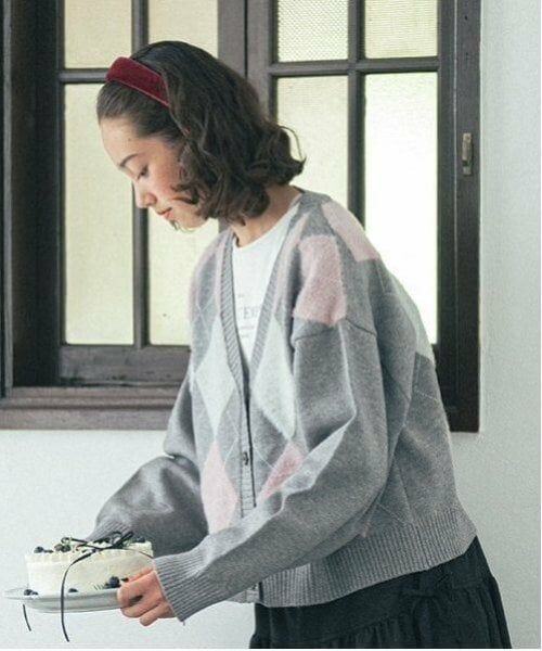 pom ponette junior / ポンポネット ジュニア カーディガン・ボレロ | アーガイルシャギーカーディガンTシャツセット | 詳細17