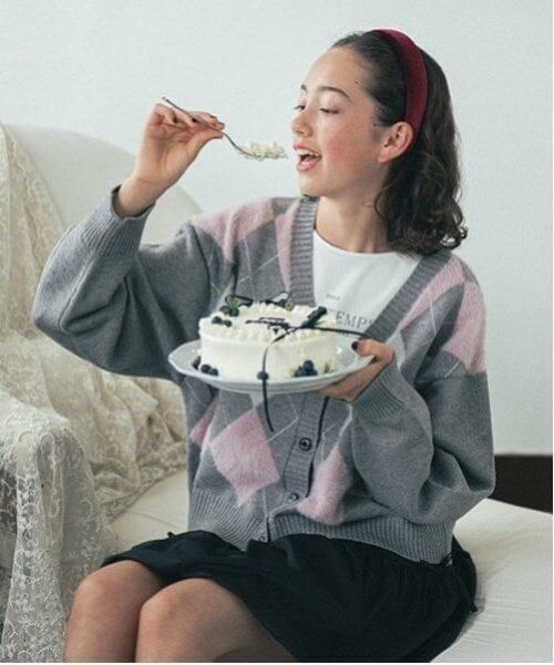 pom ponette junior / ポンポネット ジュニア カーディガン・ボレロ | アーガイルシャギーカーディガンTシャツセット | 詳細18