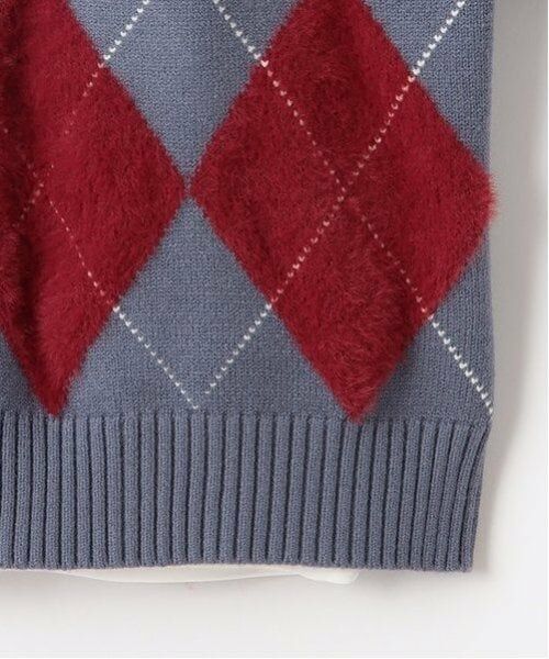 pom ponette junior / ポンポネット ジュニア カーディガン・ボレロ | アーガイルシャギーカーディガンTシャツセット | 詳細8