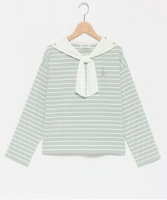 pom ponette junior / ポンポネット ジュニア Tシャツ | セーラー衿ボーダーロンT