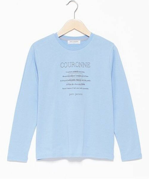 pom ponette junior / ポンポネット ジュニア Tシャツ | 【GOOD PRICE】クラウン刺しゅうTシャツ（モデレート ブルー）