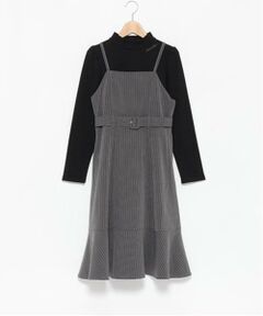 pom ponette junior / ポンポネット ジュニア ミニ丈・ひざ丈ワンピース | キャミワンピ＋パフスリーブトップス