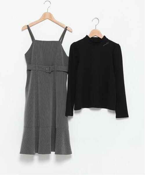 pom ponette junior / ポンポネット ジュニア ミニ丈・ひざ丈ワンピース | キャミワンピ＋パフスリーブトップス | 詳細2