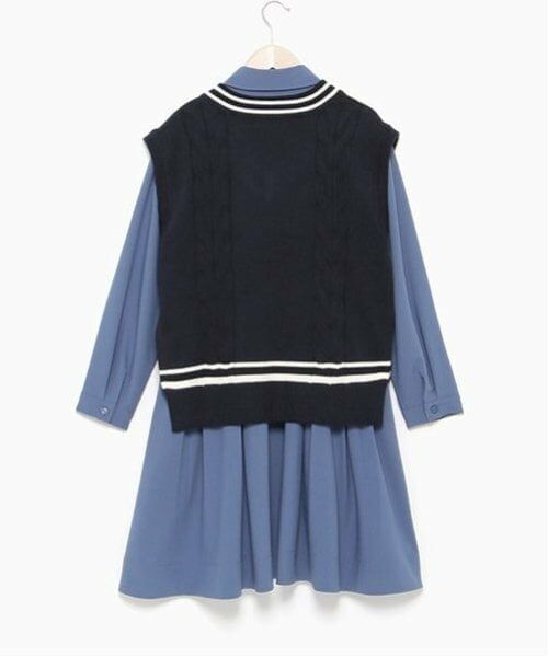 pom ponette junior / ポンポネット ジュニア ミニ丈・ひざ丈ワンピース | 【Harry Potter】ネクタイ付シャツワンピベスト | 詳細16