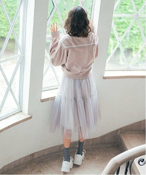 pom ponette junior / ポンポネット ジュニア カーディガン・ボレロ | セーラーカーディガンチュールワンピースセット | 詳細20