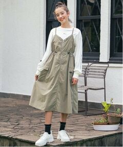 pom ponette junior / ポンポネット ジュニア ミニ丈・ひざ丈ワンピース | カーゴキャミワンピース＆ロンTセット