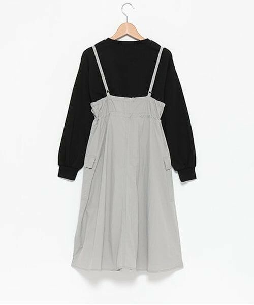 pom ponette junior / ポンポネット ジュニア ミニ丈・ひざ丈ワンピース | カーゴキャミワンピース＆ロンTセット | 詳細2