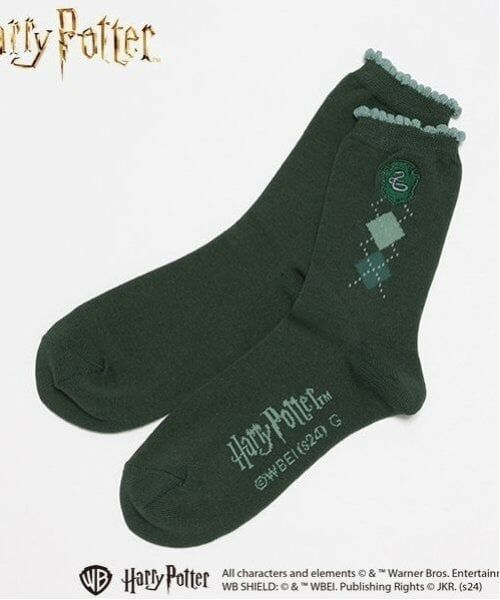 pom ponette junior / ポンポネット ジュニア ソックス | 【Harry Potter】アーガイルクルーソックス（ディープ グリーン）