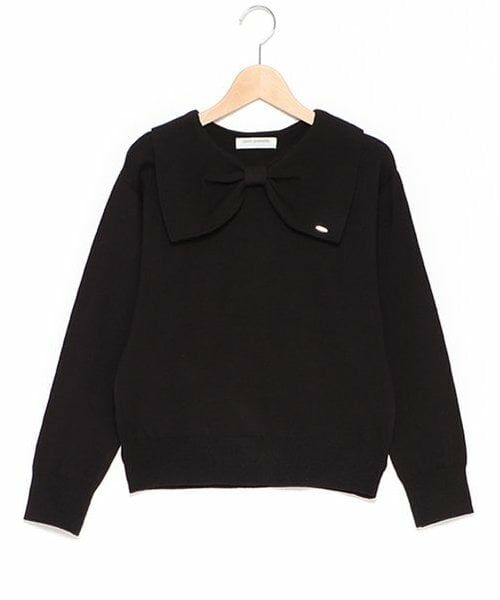 pom ponette junior / ポンポネット ジュニア ニット・セーター | リボン衿ニット（黒）
