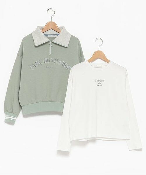 pom ponette junior / ポンポネット ジュニア スウェット | ハーフZIP+ロンTセット | 詳細2