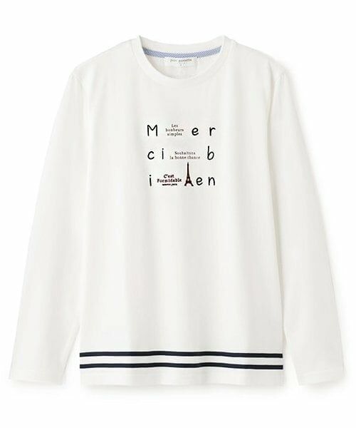 pom ponette junior / ポンポネット ジュニア Tシャツ | エッフェルロゴロングTシャツ（オフ ホワイト）