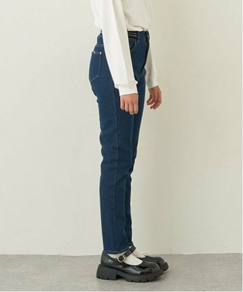 pom ponette junior / ポンポネット ジュニア その他パンツ | 【あったか】ウエストリブ裏シャギーデニムスキニーパンツ | 詳細1