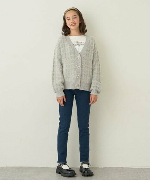 pom ponette junior / ポンポネット ジュニア その他パンツ | 【あったか】ウエストリブ裏シャギーデニムスキニーパンツ | 詳細4