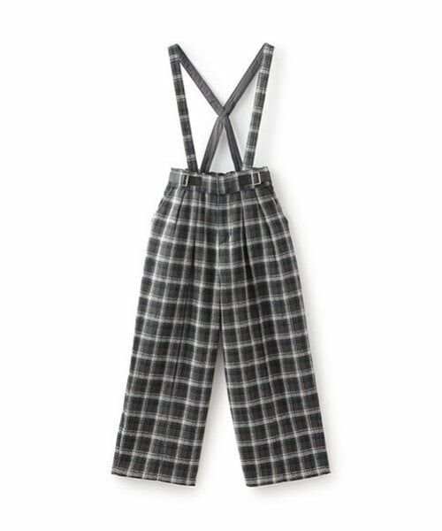 pom ponette junior / ポンポネット ジュニア その他パンツ | サスつきサイドベルトワイドパンツ（グレー）