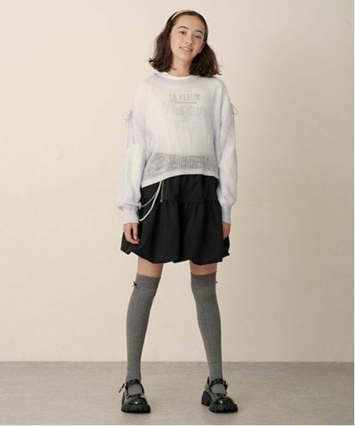 pom ponette junior / ポンポネット ジュニア ミニ・ひざ丈スカート | パールチャームバルーンスカート | 詳細15